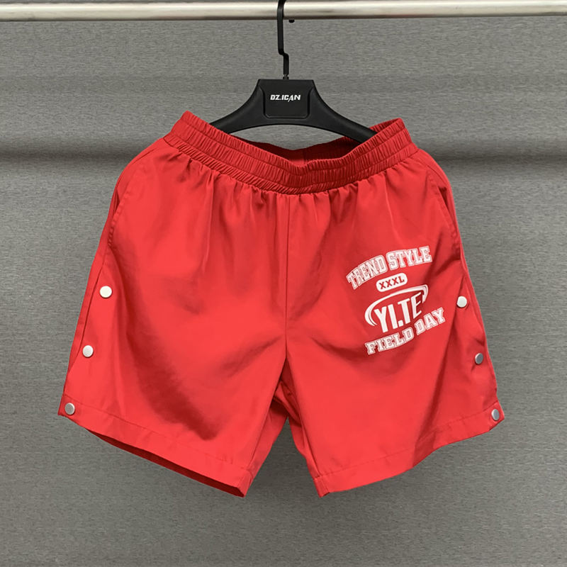 YITE Custom Screen Printing Button up Sports Football Shorts De Hombre Summer High Quality Nylon Baggy Running Gym Shorts Men