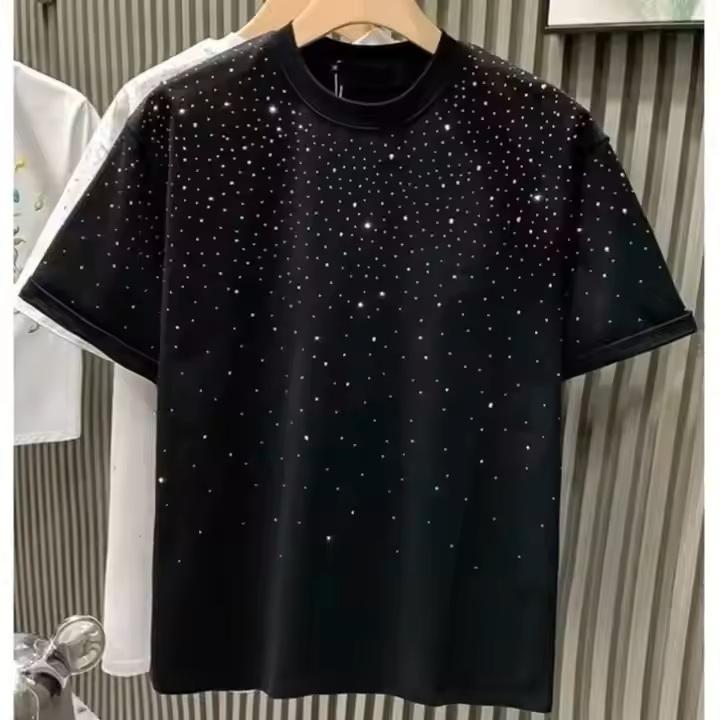 Luxury Custom Eco-Friendly Breathable Canvas O-Neck Black 100% Cotton Men's T-shirts Summer Streetwear OEM Design 2025