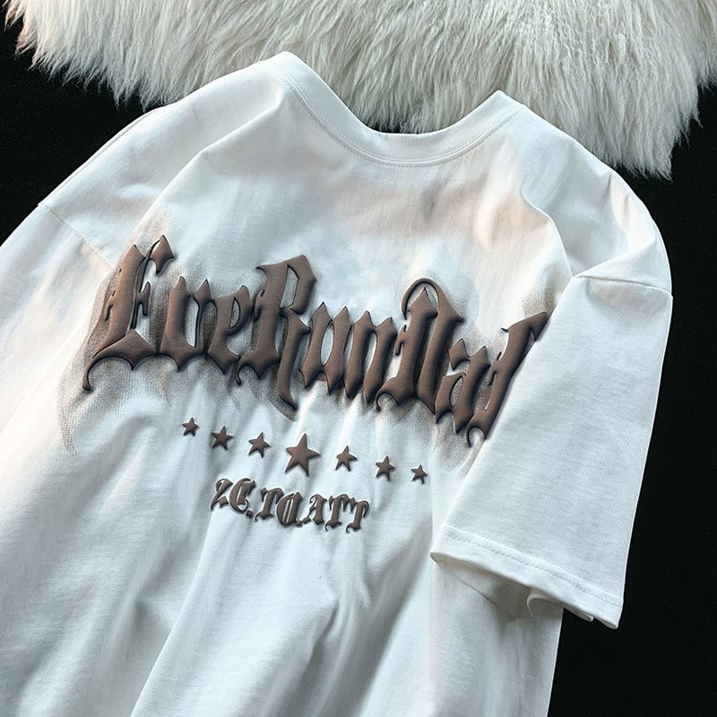 Unisex 100% Cotton Knitted T-Shirt Customized Color Solid High Quality Heavyweight Streetwear Oversize 3D for Logo Short